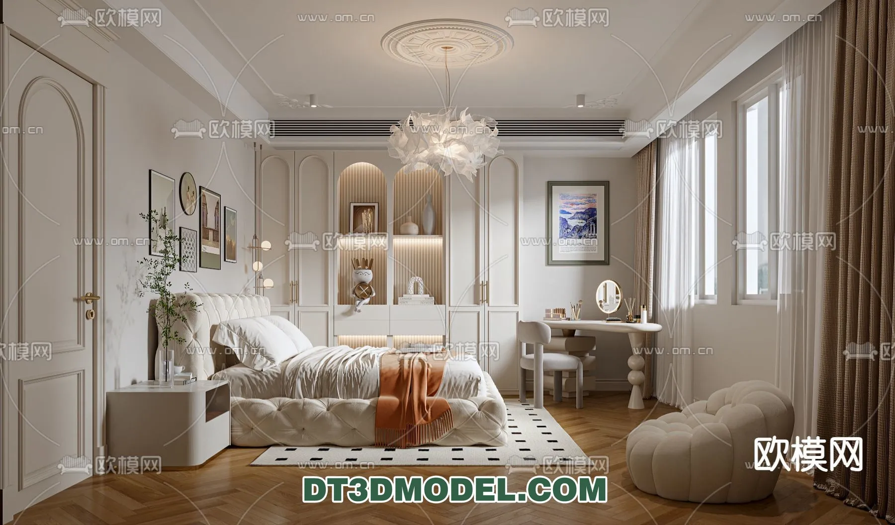 Bedroom – France Style – Interior 3D Scene – 034