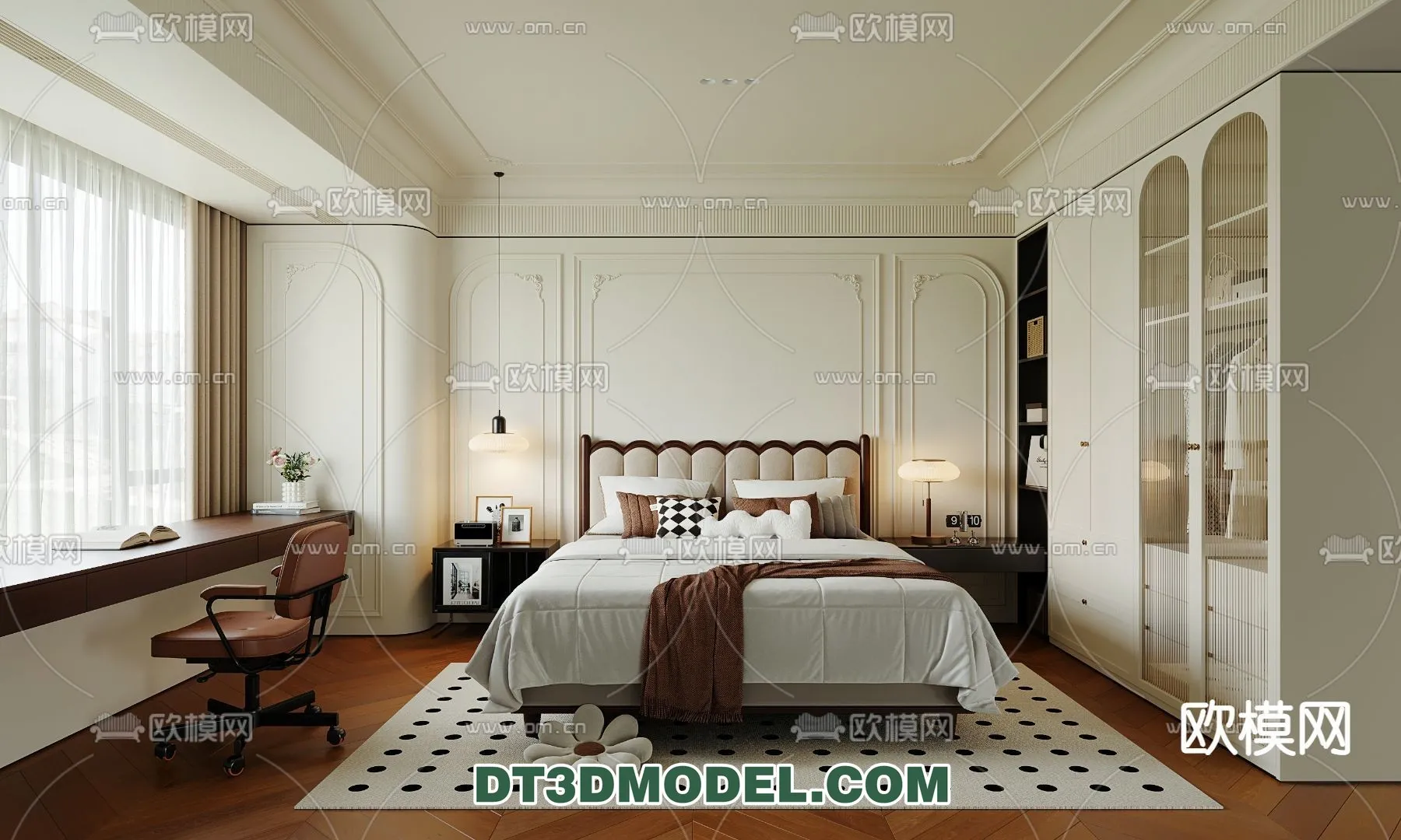 Bedroom – France Style – Interior 3D Scene – 040