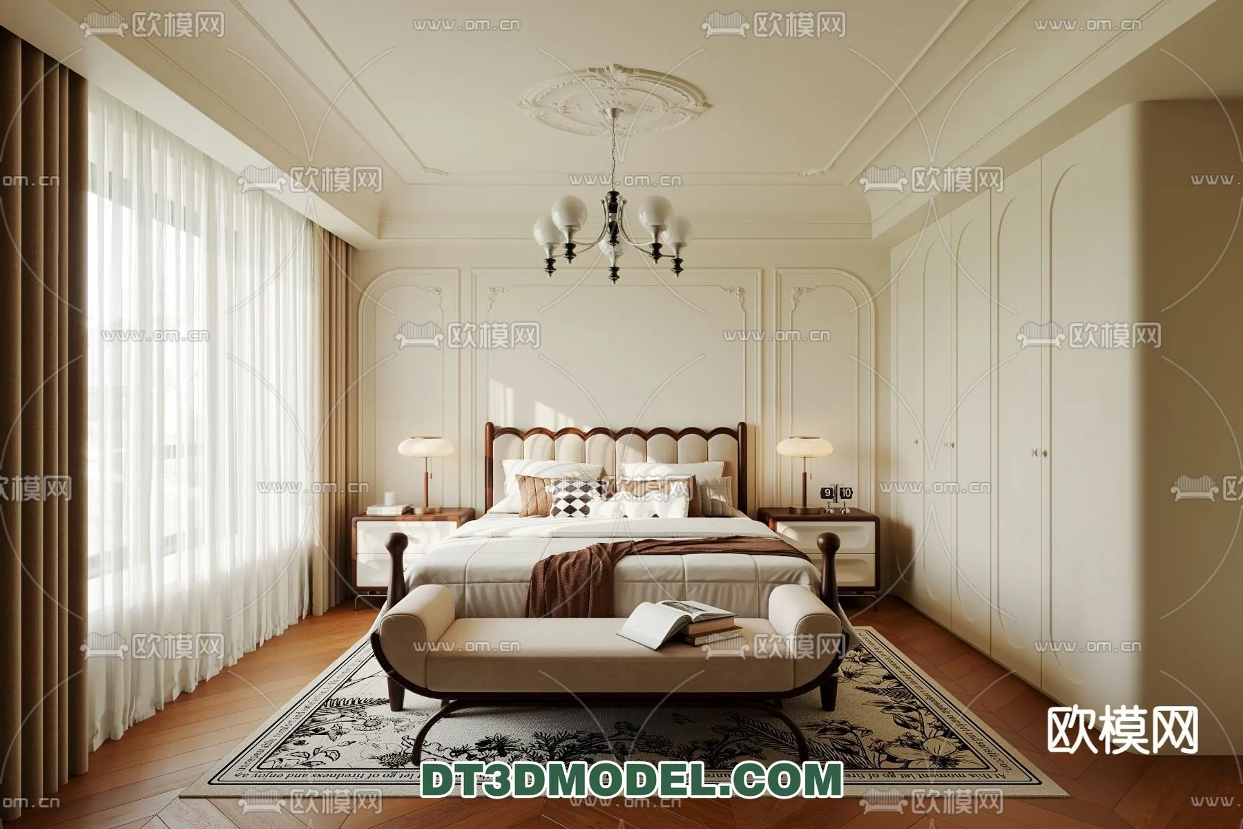 Bedroom – France Style – Interior 3D Scene – 041