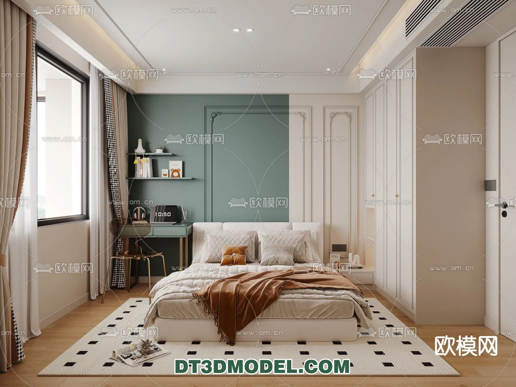 Bedroom – France Style – Interior 3D Scene – 043