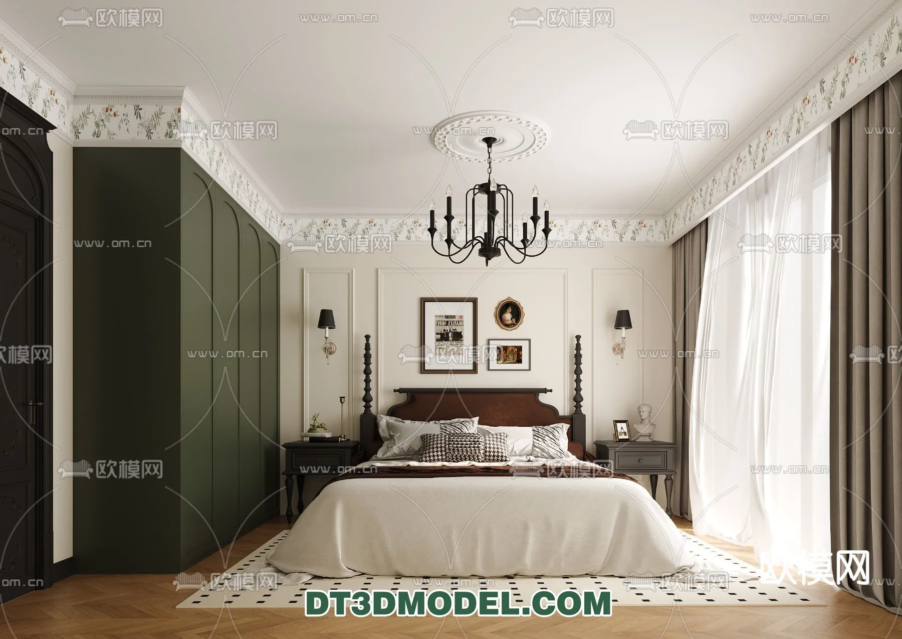 Bedroom – France Style – Interior 3D Scene – 044