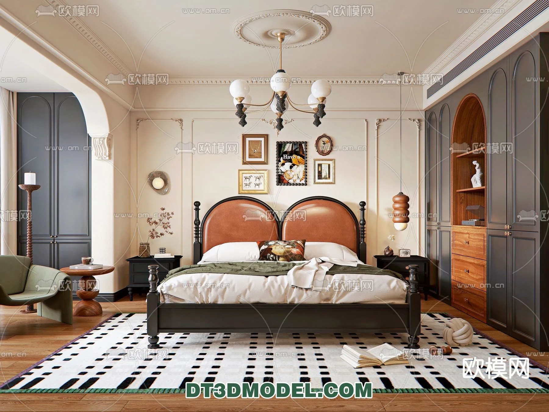 Bedroom – France Style – Interior 3D Scene – 047