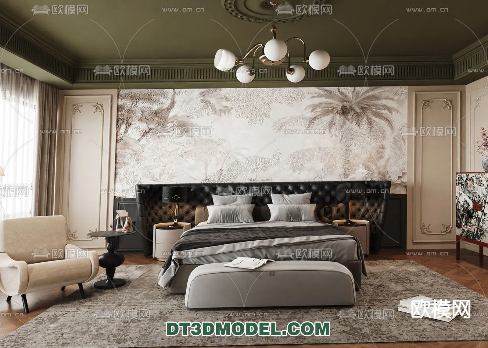 Bedroom – France Style – Interior 3D Scene – 052