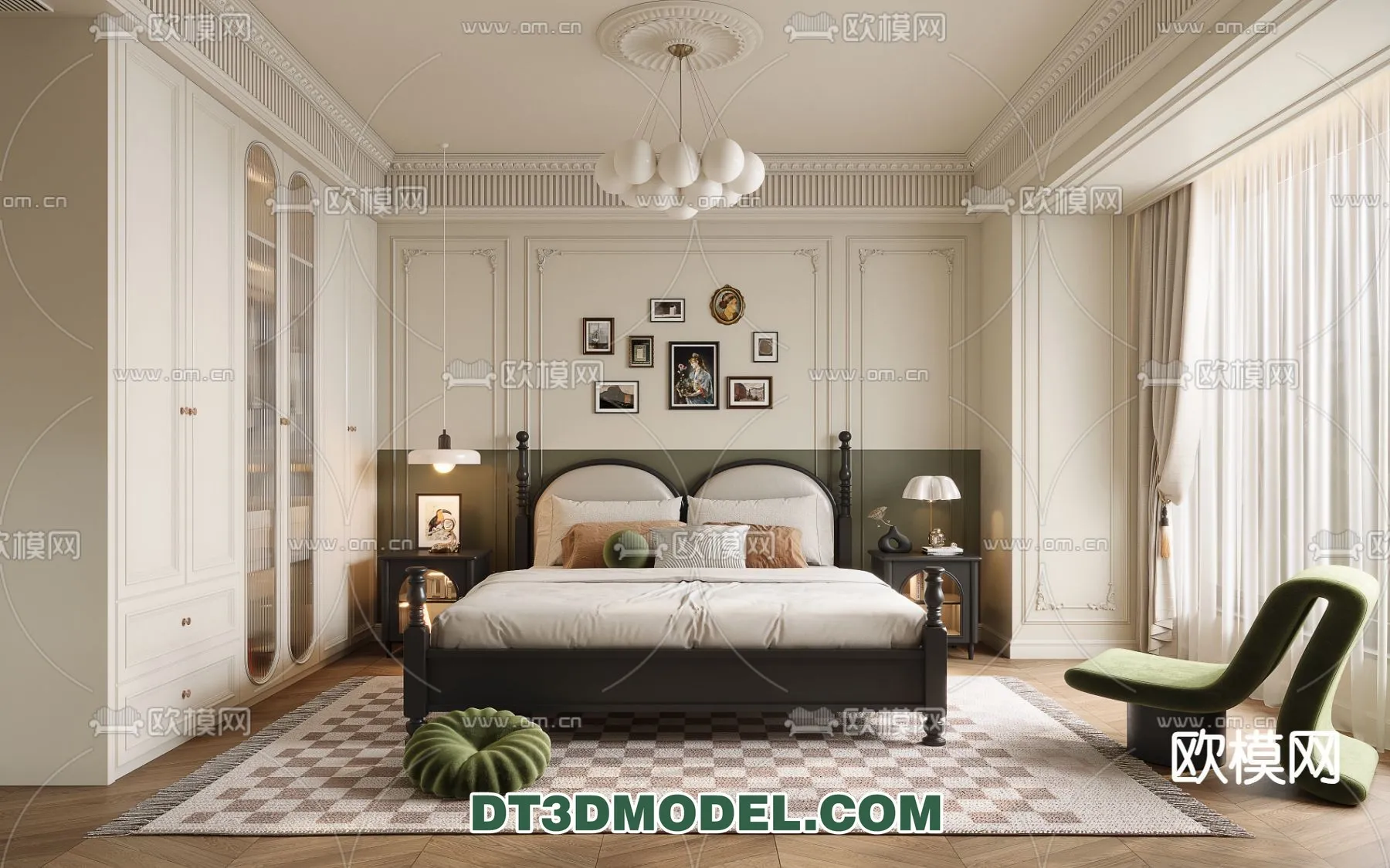 Bedroom – France Style – Interior 3D Scene – 055