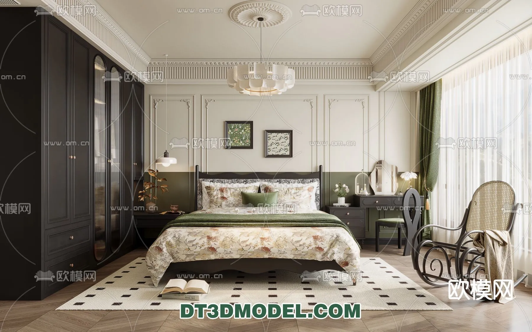 Bedroom – France Style – Interior 3D Scene – 057