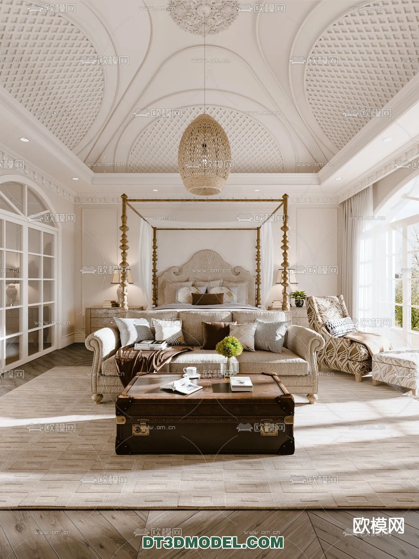 Bedroom – France Style – Interior 3D Scene – 058