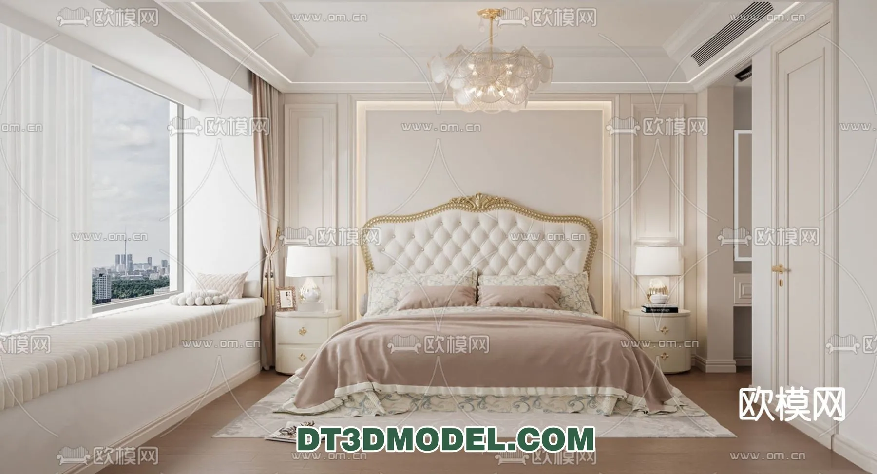 Bedroom – France Style – Interior 3D Scene – 062