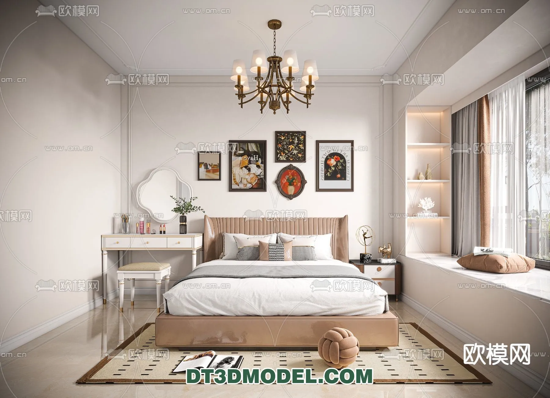 Bedroom – France Style – Interior 3D Scene – 063