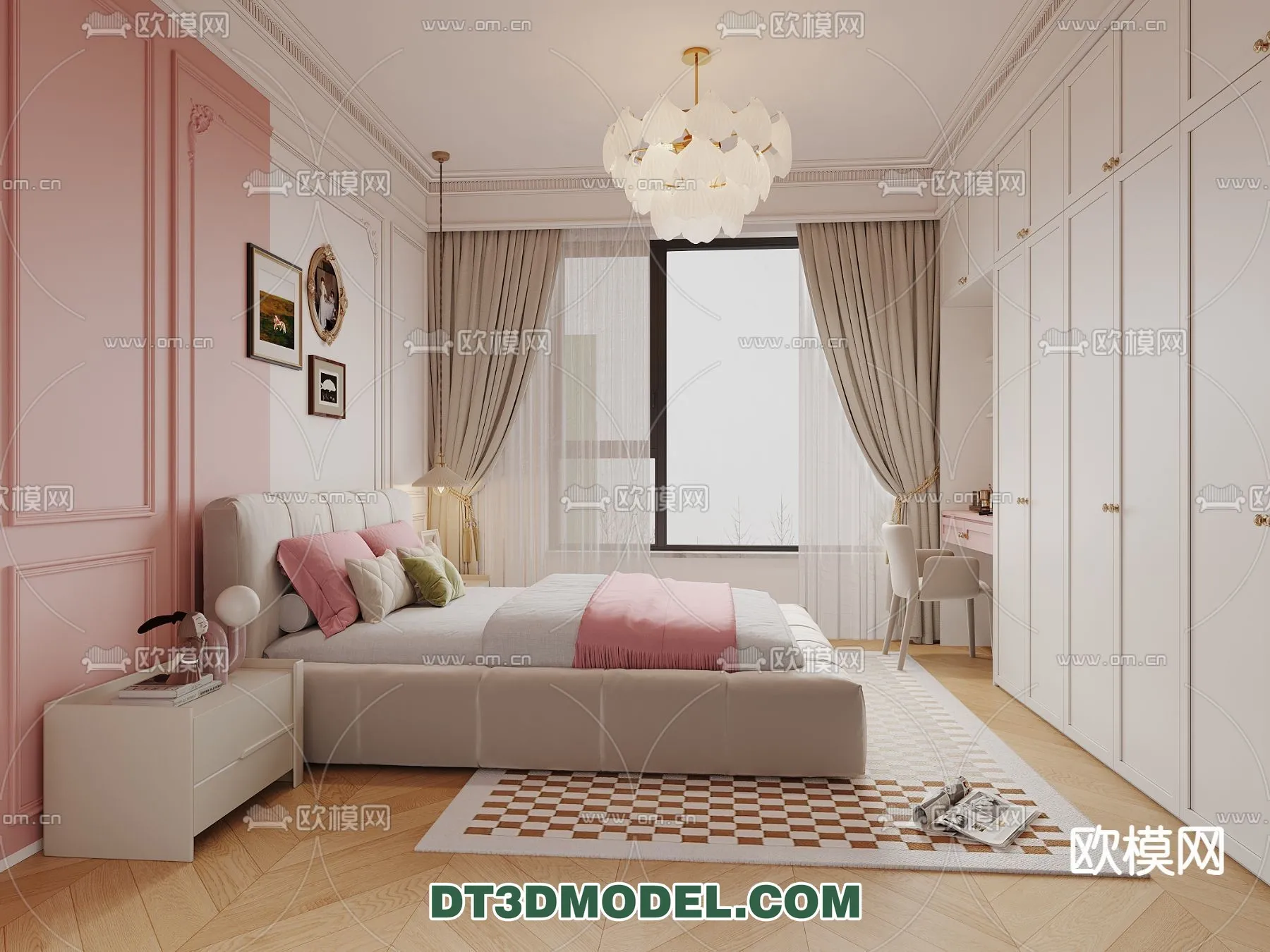 Bedroom – France Style – Interior 3D Scene – 065