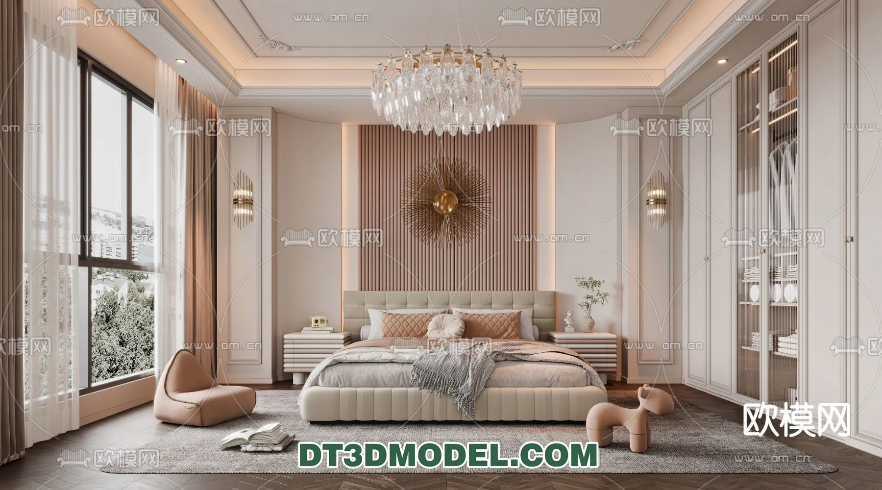 Bedroom – France Style – Interior 3D Scene – 068