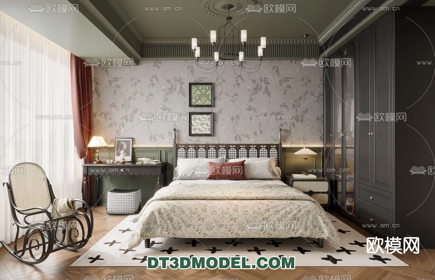 Bedroom – France Style – Interior 3D Scene – 073