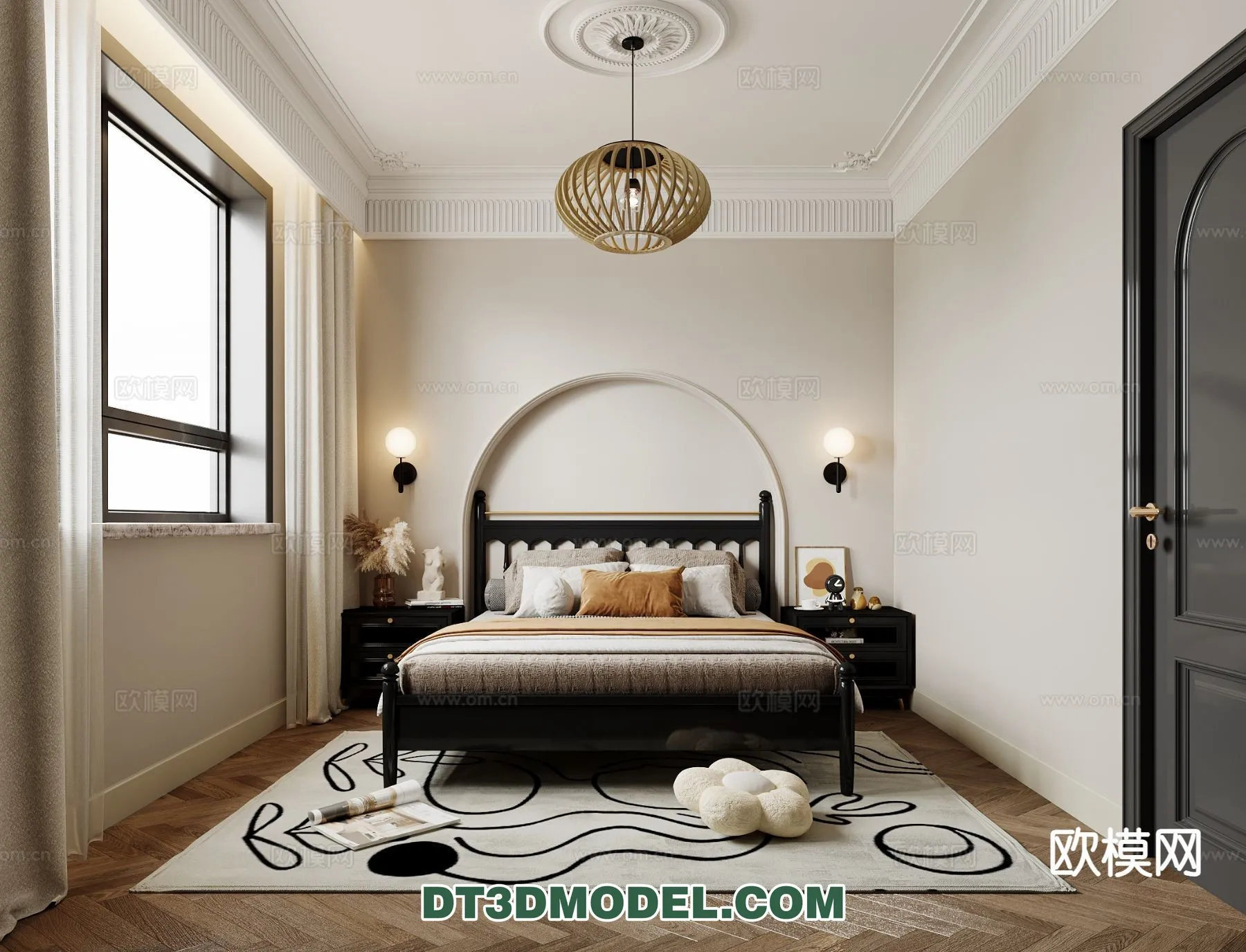 Bedroom – France Style – Interior 3D Scene – 077