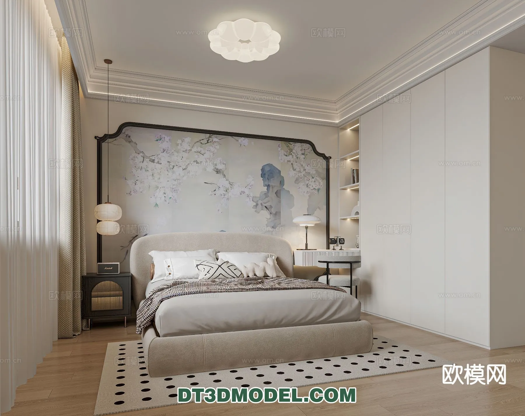 Bedroom – France Style – Interior 3D Scene – 078