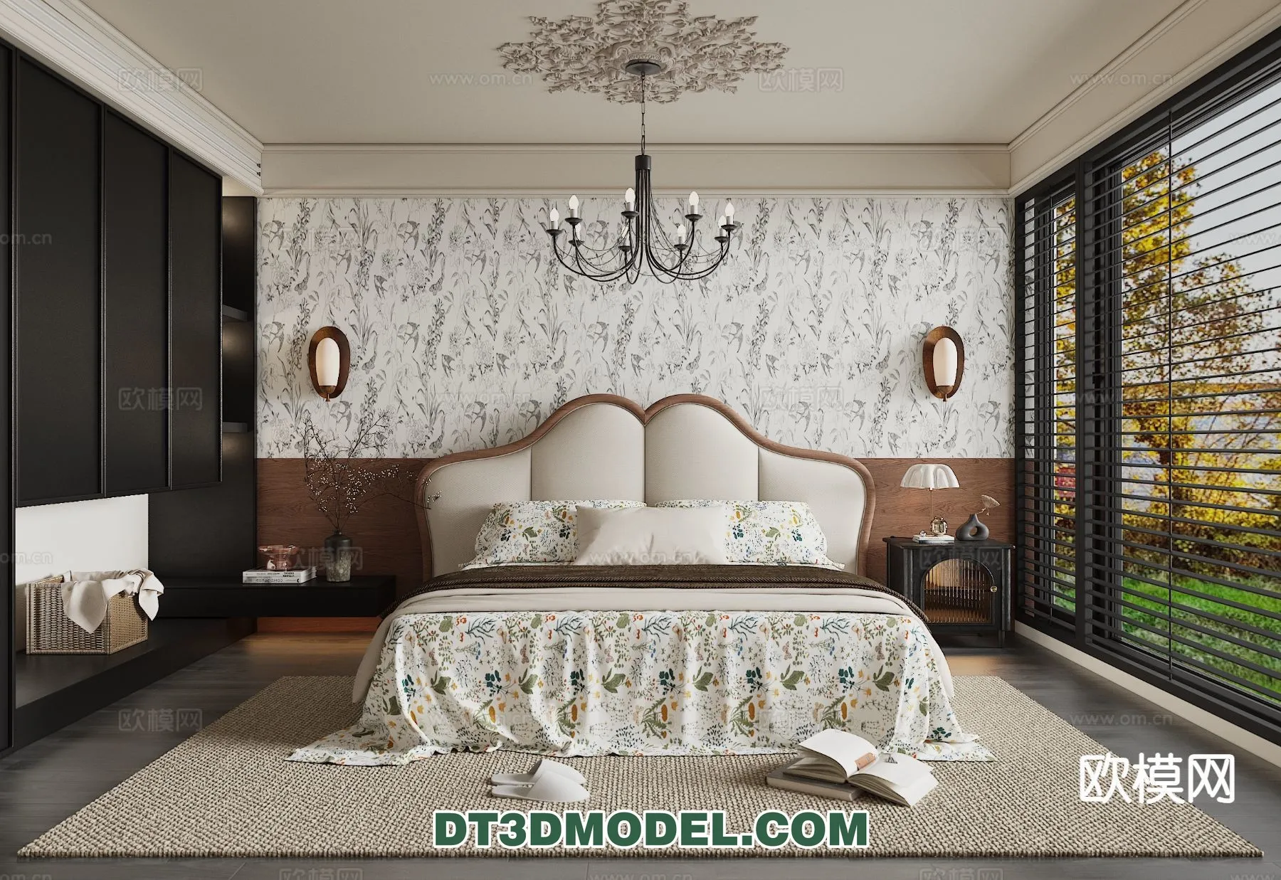 Bedroom – France Style – Interior 3D Scene – 081