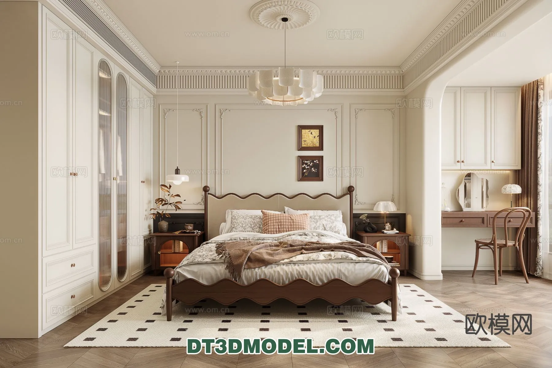 Bedroom – France Style – Interior 3D Scene – 083