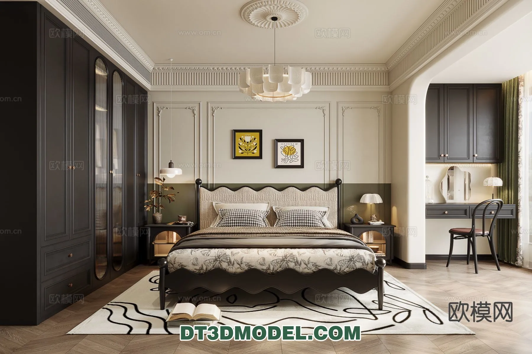 Bedroom – France Style – Interior 3D Scene – 084