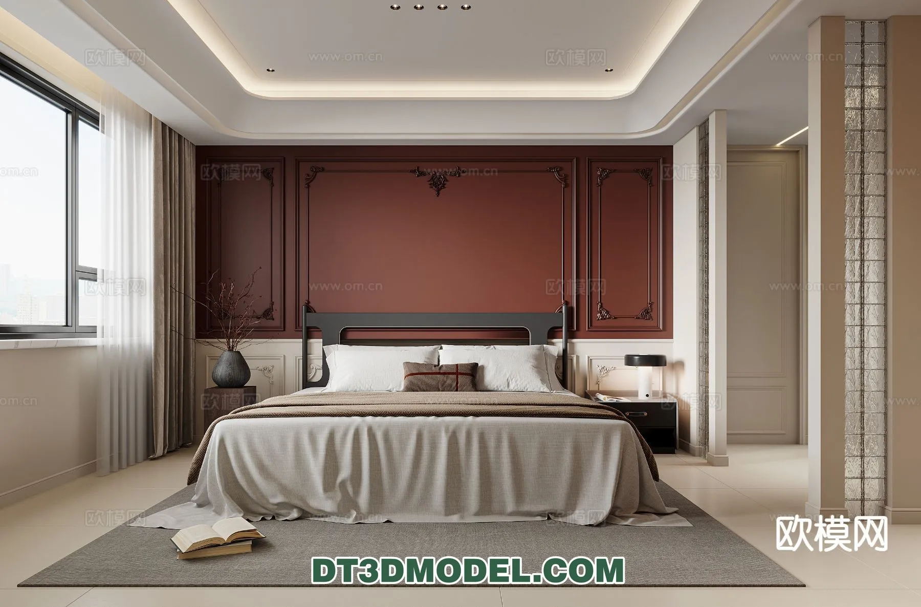 Bedroom – France Style – Interior 3D Scene – 085