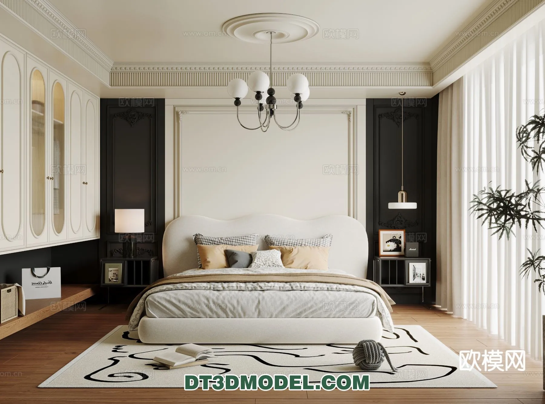 Bedroom – France Style – Interior 3D Scene – 086