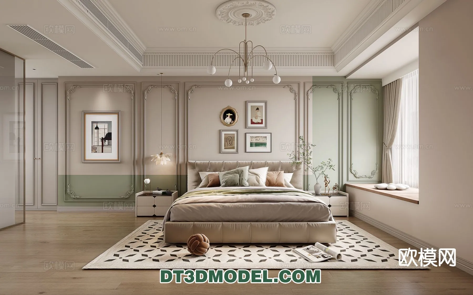 Bedroom – France Style – Interior 3D Scene – 087