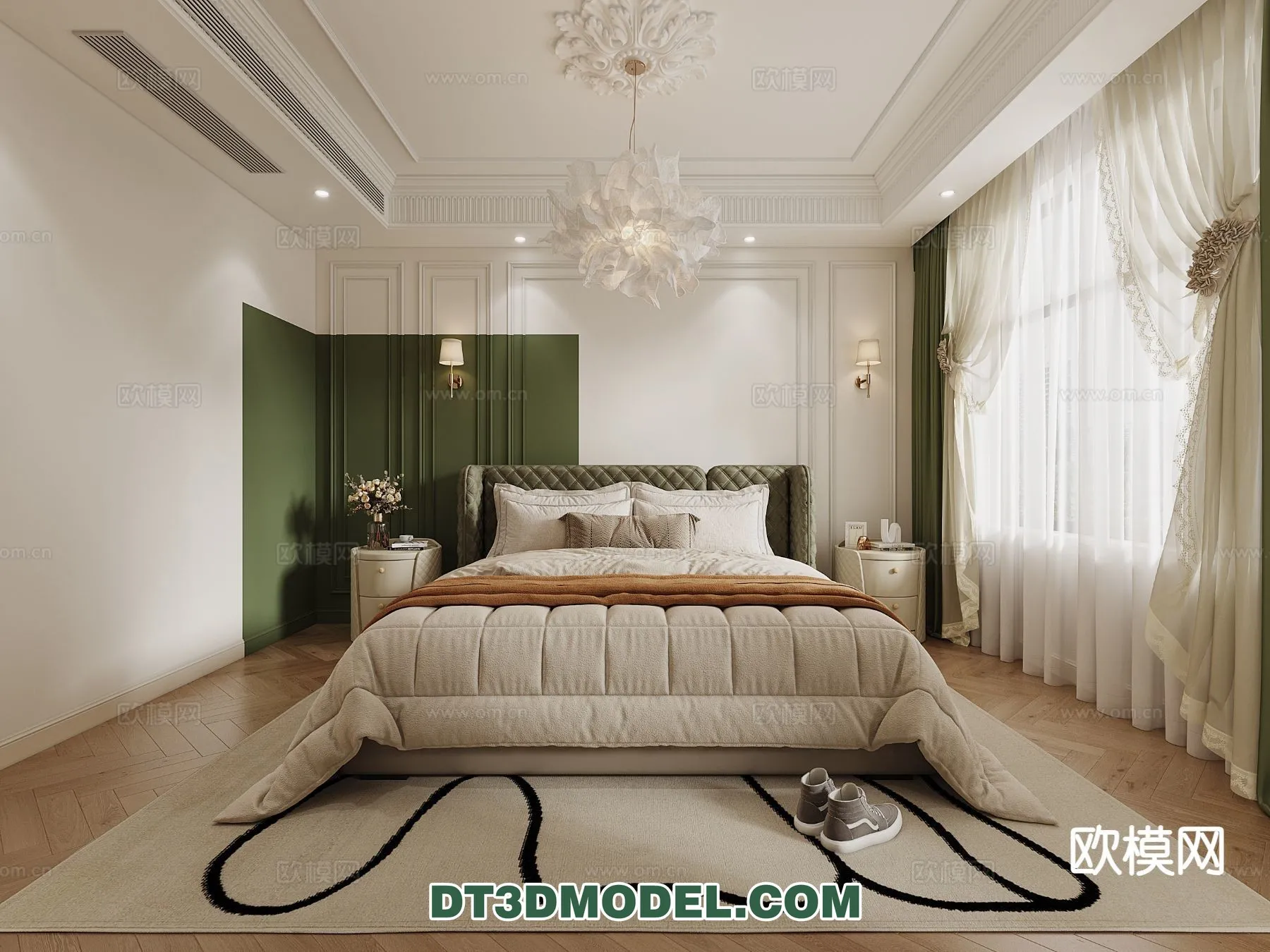 Bedroom – France Style – Interior 3D Scene – 088