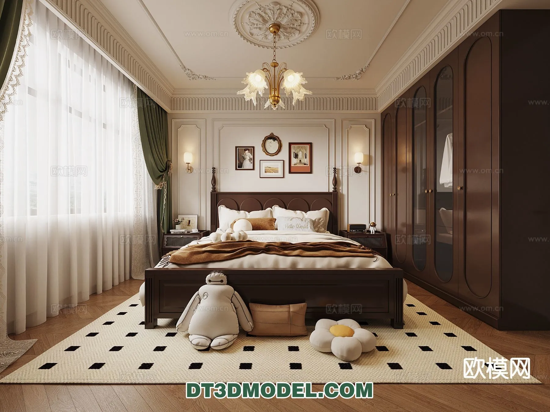 Bedroom – France Style – Interior 3D Scene – 089