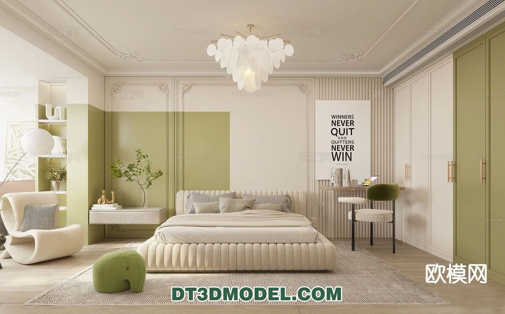 Bedroom – France Style – Interior 3D Scene – 091