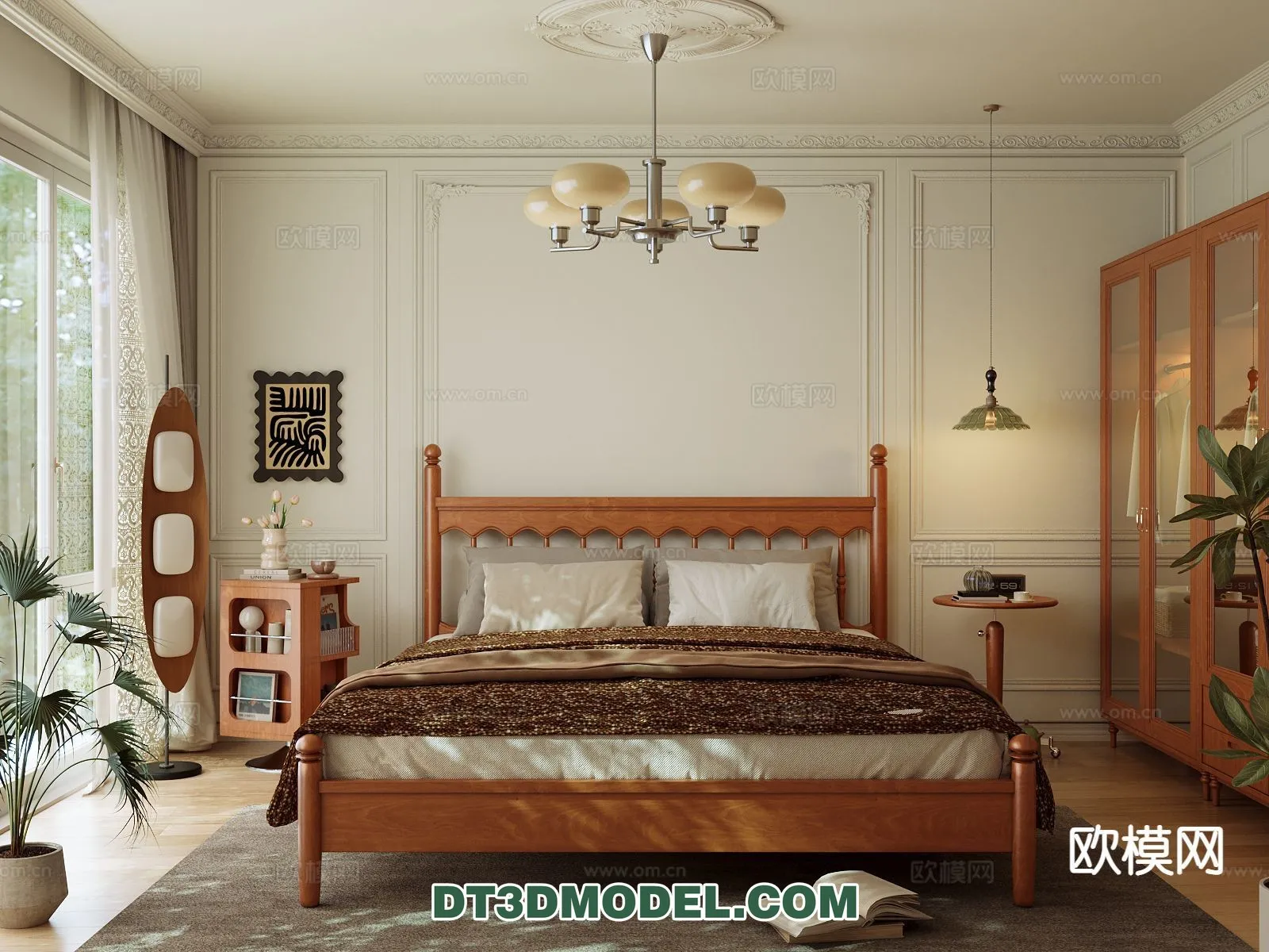 Bedroom – France Style – Interior 3D Scene – 099