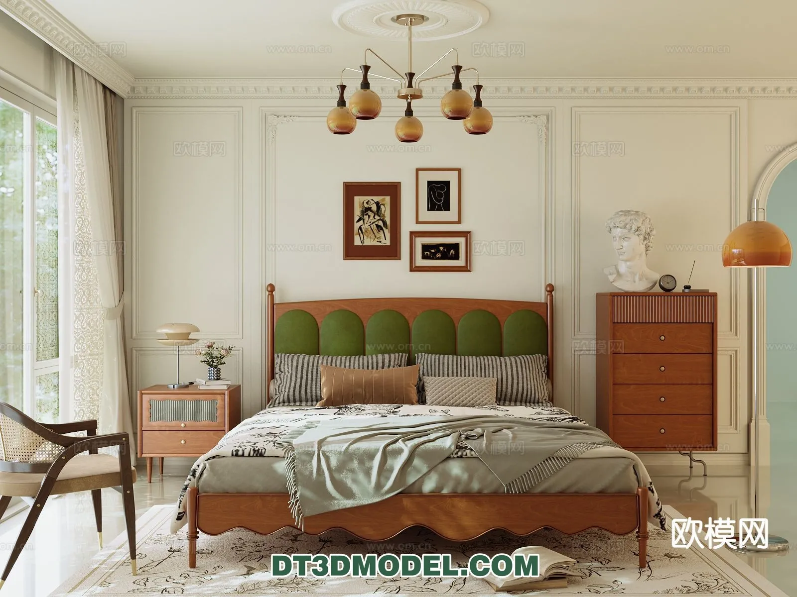 Bedroom – France Style – Interior 3D Scene – 100