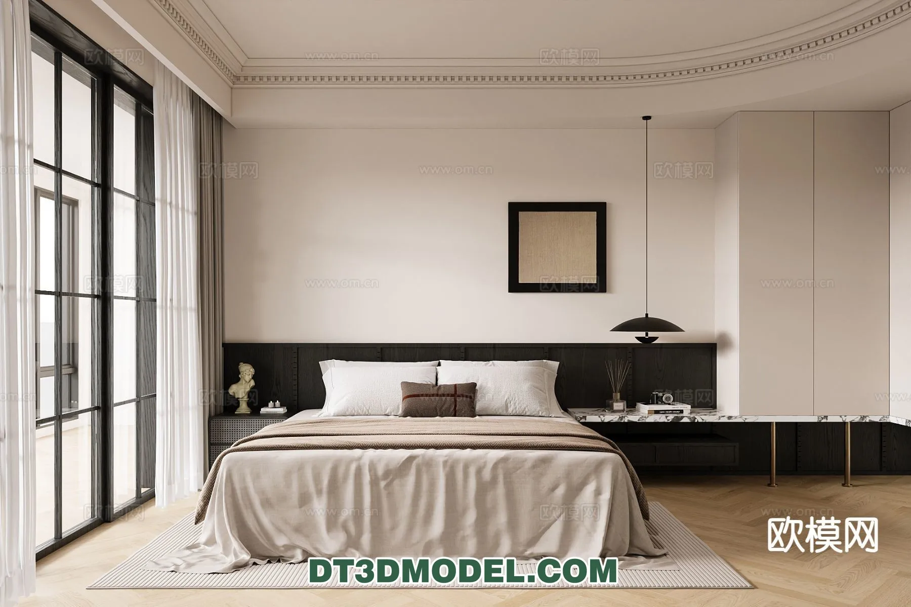 Bedroom – France Style – Interior 3D Scene – 104