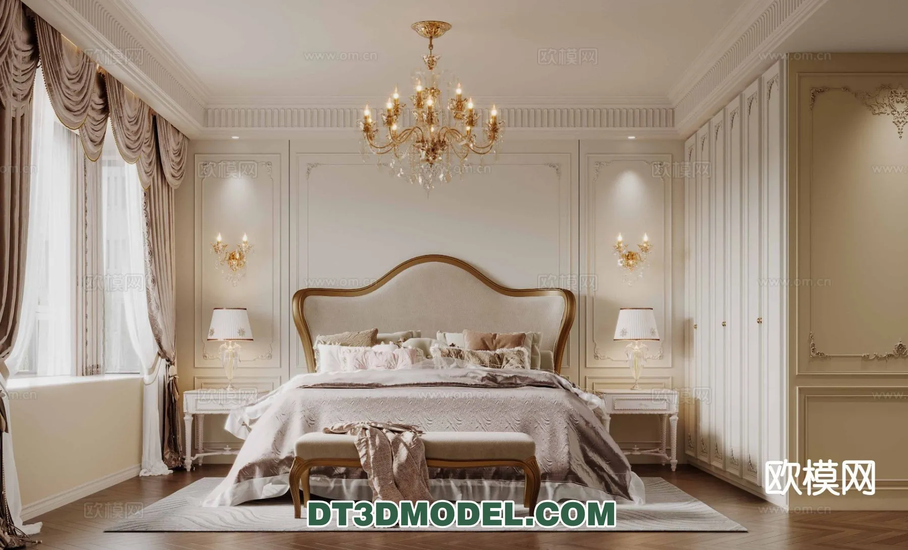 Bedroom – France Style – Interior 3D Scene – 106