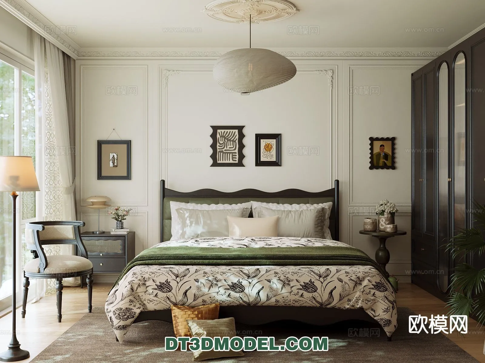 Bedroom – France Style – Interior 3D Scene – 107