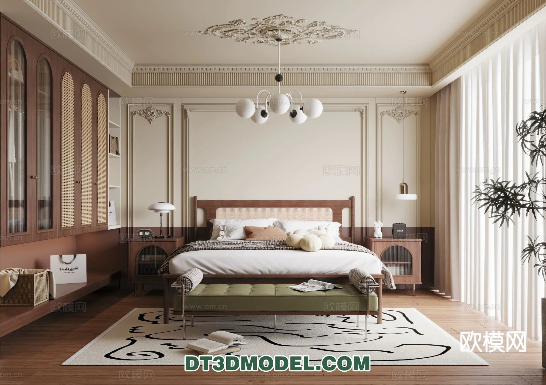 Bedroom – France Style – Interior 3D Scene – 110