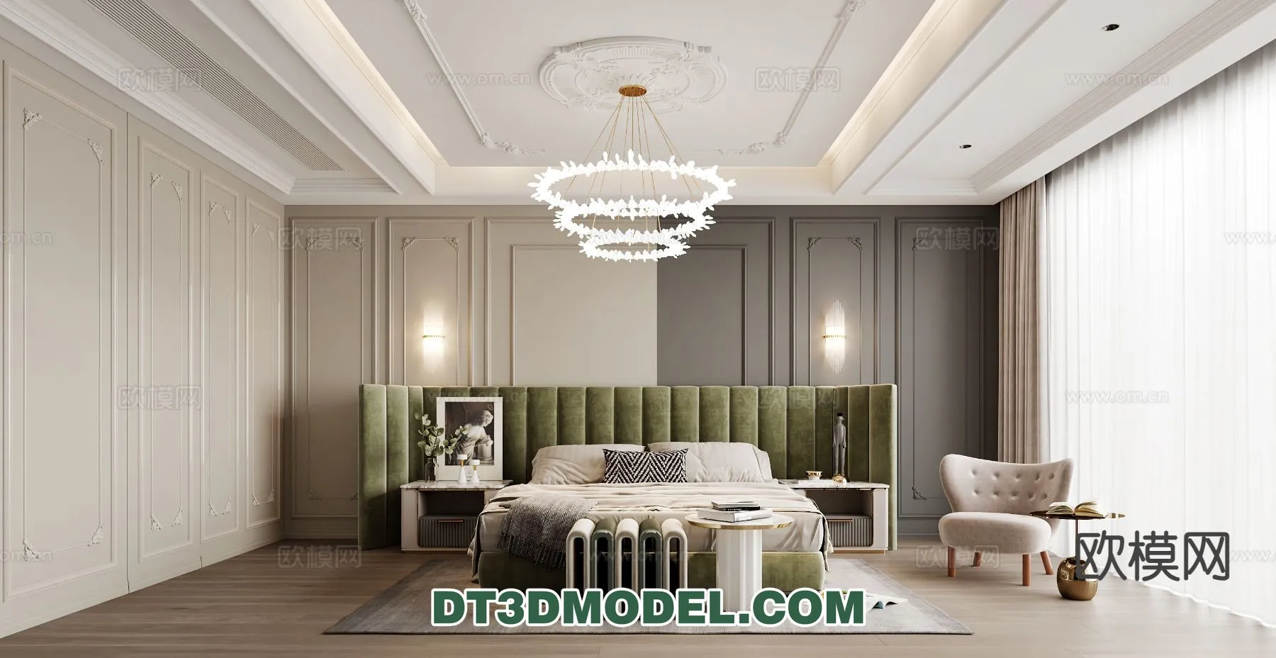 Bedroom – France Style – Interior 3D Scene – 111