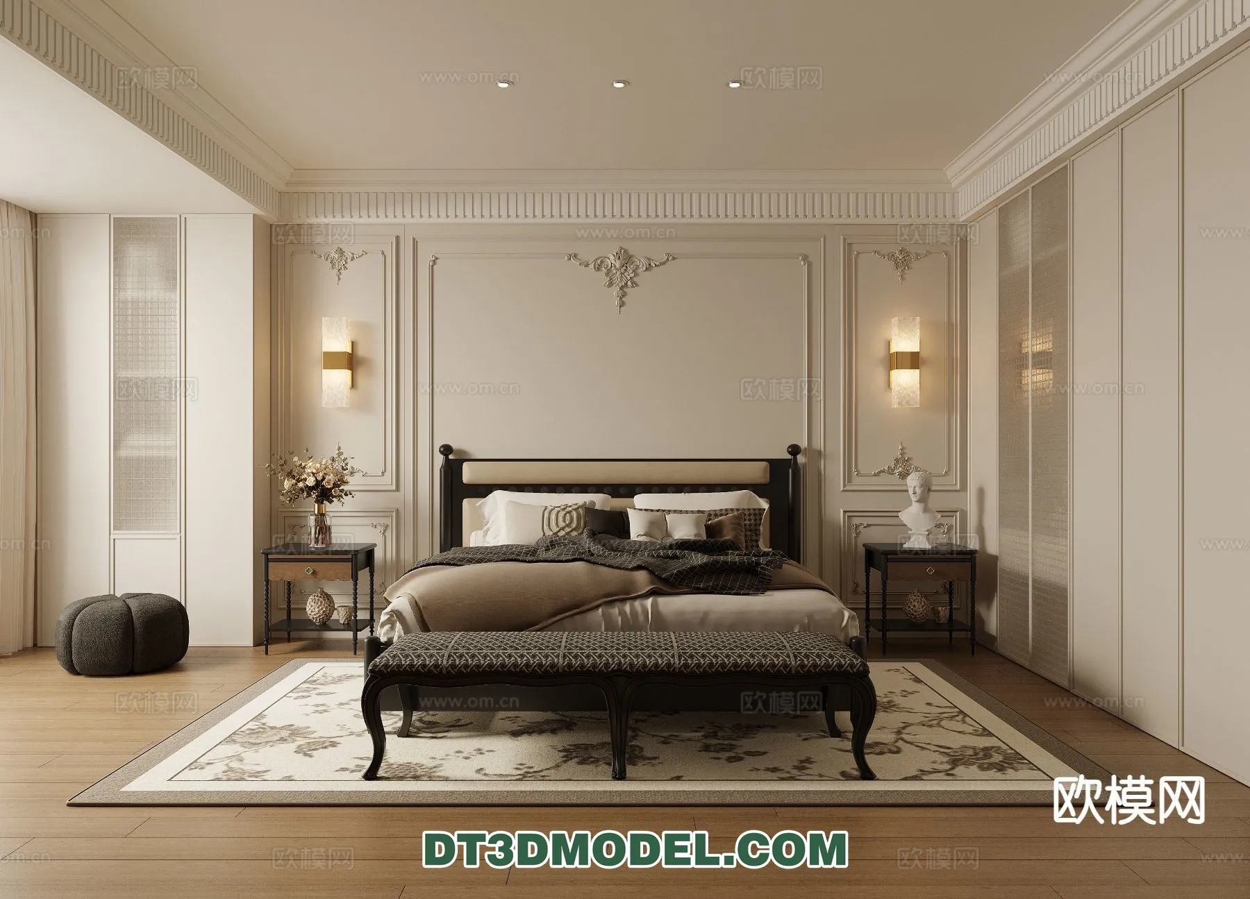 Bedroom – France Style – Interior 3D Scene – 112