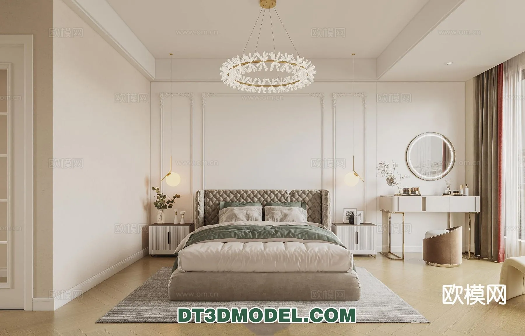 Bedroom – France Style – Interior 3D Scene – 114