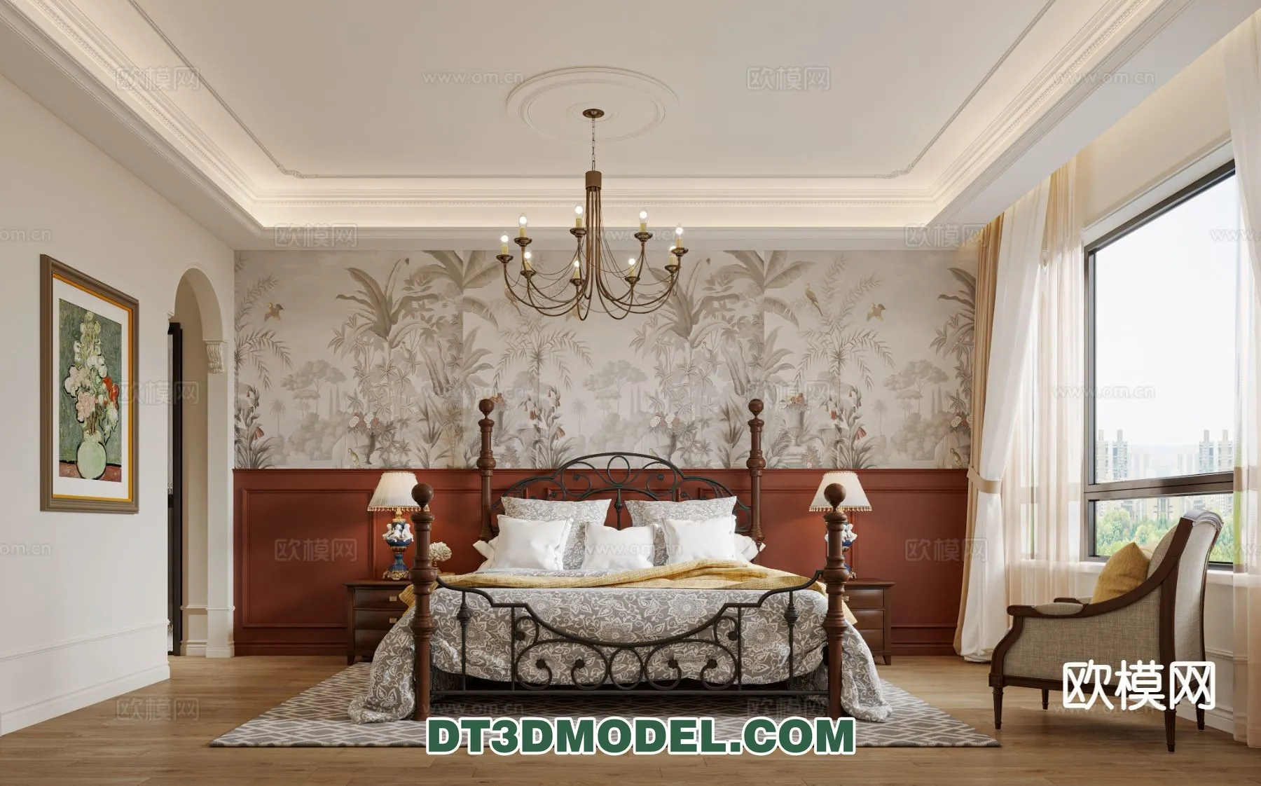 Bedroom – France Style – Interior 3D Scene – 115