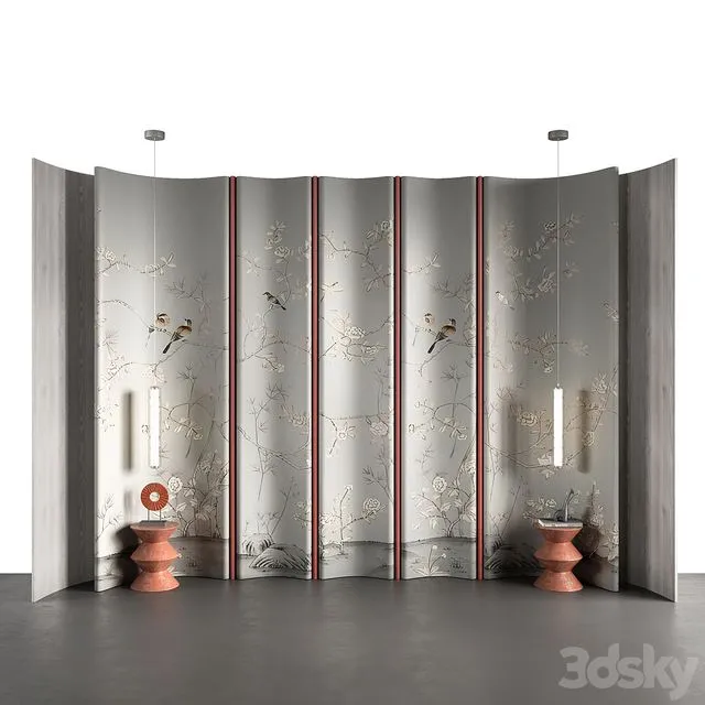 Bedroom headboard in japanese style 3dsMax Model