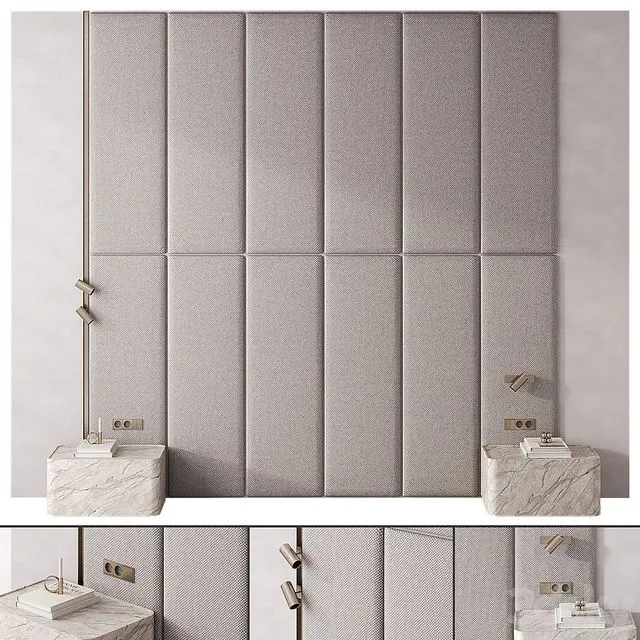 Bedroom headboard Warm Gray 3dsMax Model