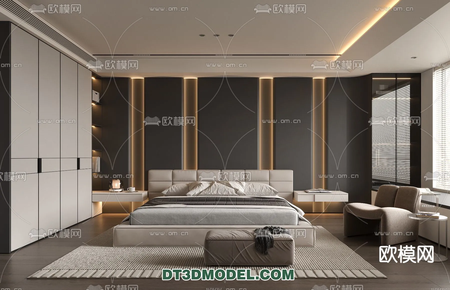 Bedroom – Italian Style – Interior 3D Scene – 009