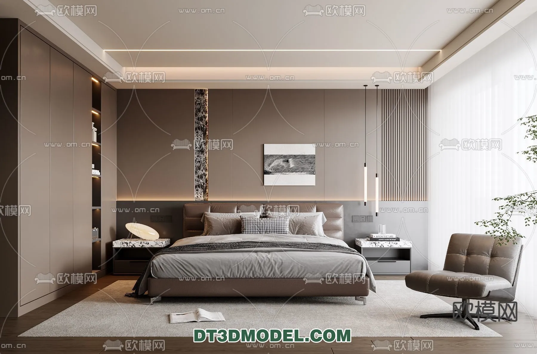 Bedroom – Italian Style – Interior 3D Scene – 044