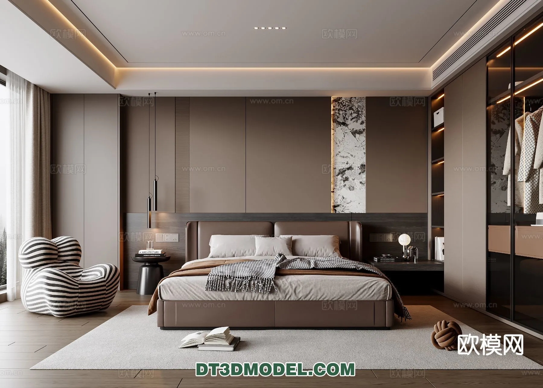 Bedroom – Italian Style – Interior 3D Scene – 086