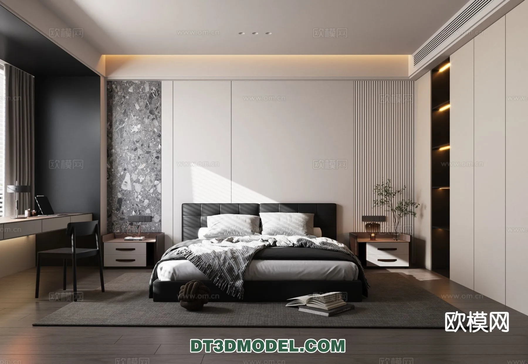 Bedroom – Italian Style – Interior 3D Scene – 090