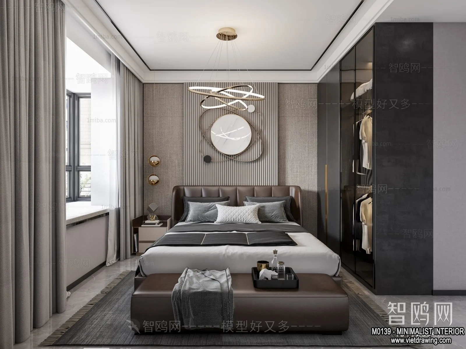 Bedroom – Minimalist Style – 3D Interior Scene – 015