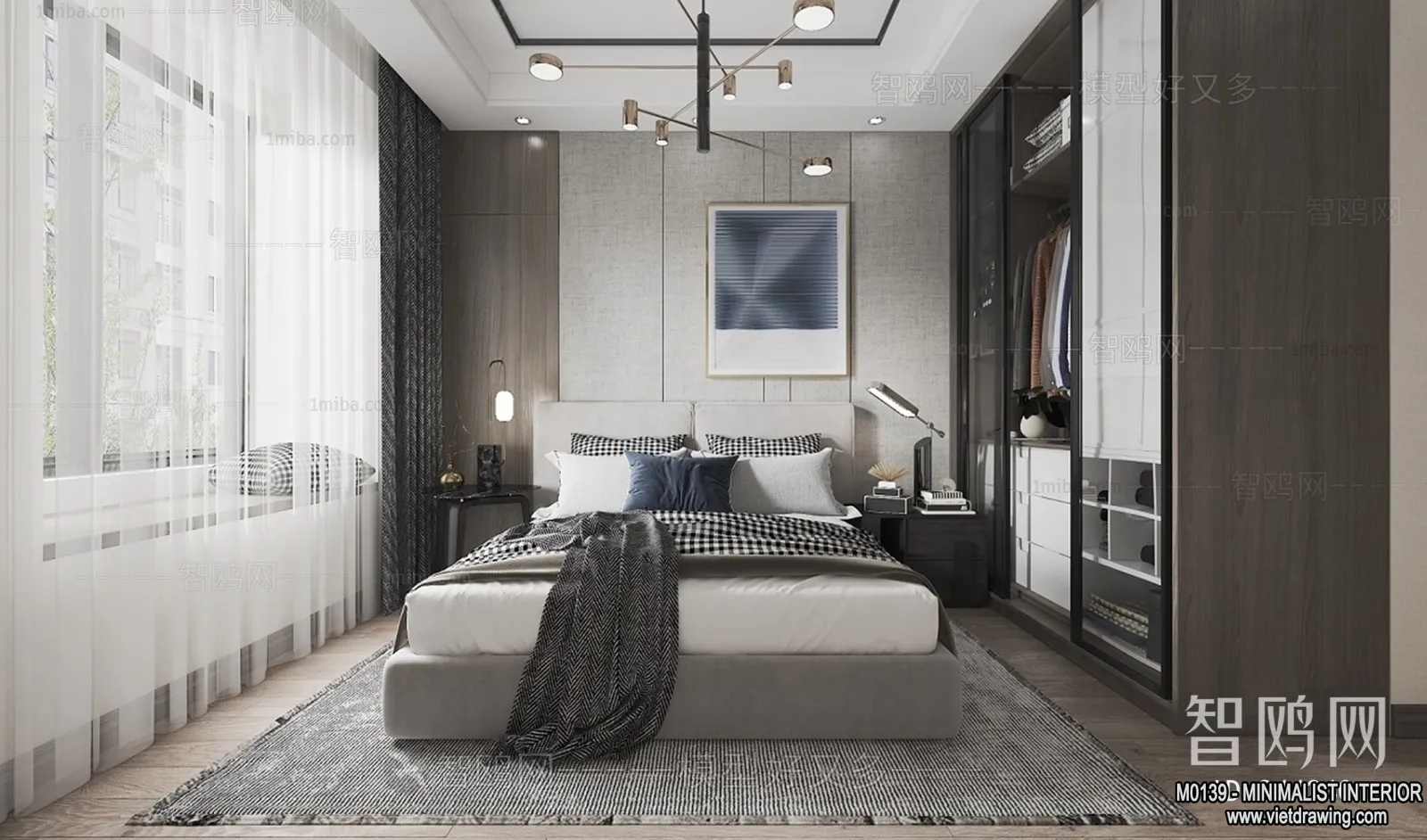 Bedroom – Minimalist Style – 3D Interior Scene – 017