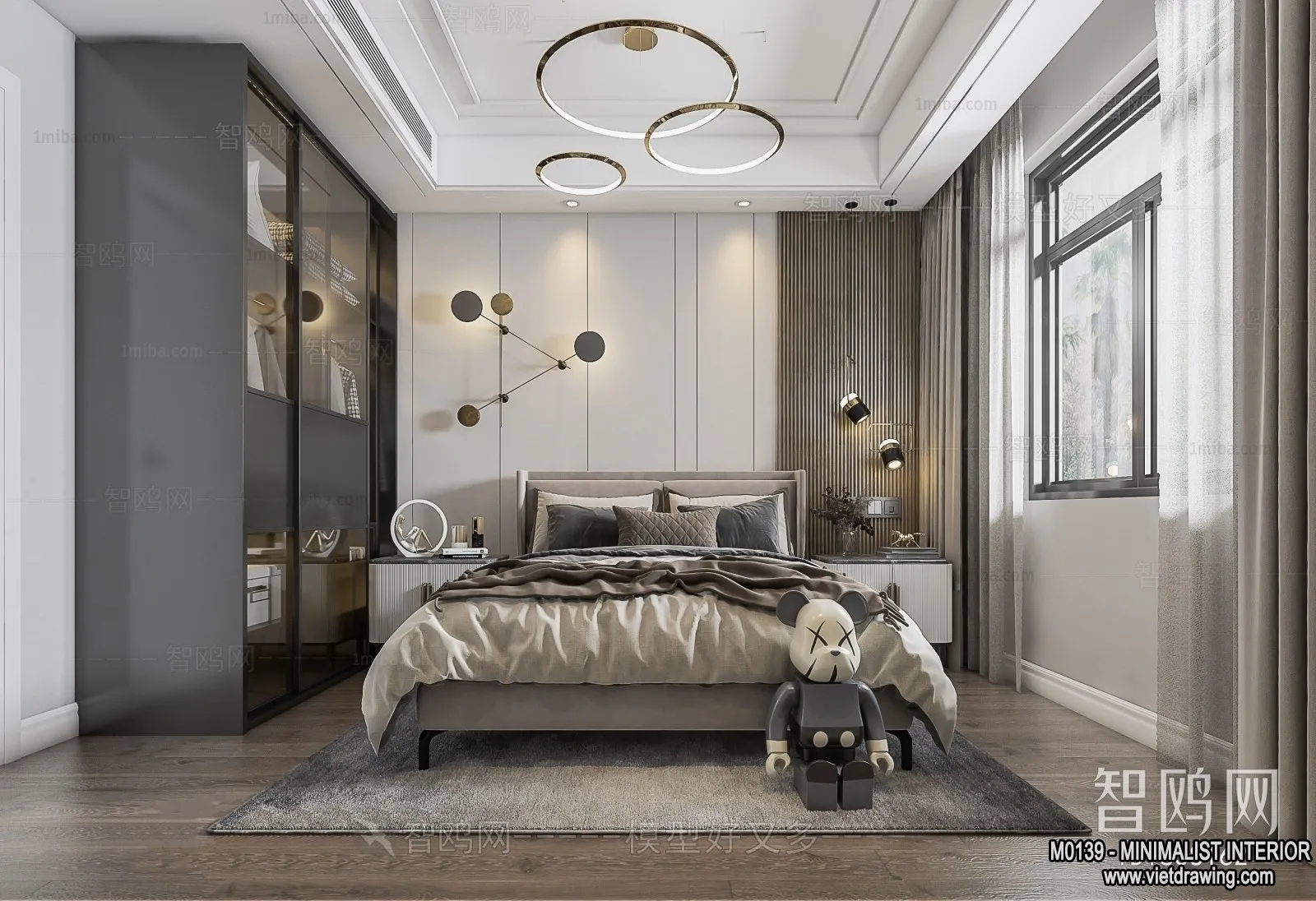 Bedroom – Minimalist Style – 3D Interior Scene – 018