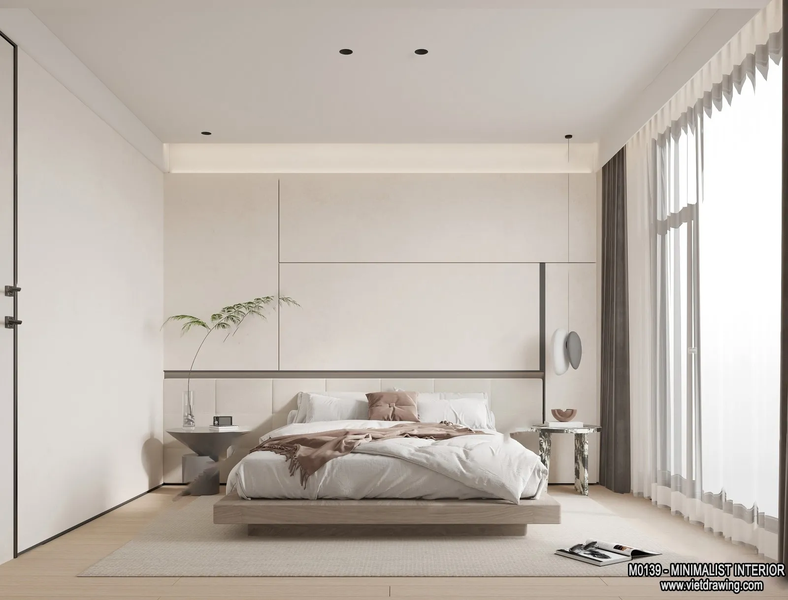 Bedroom – Minimalist Style – 3D Interior Scene – 021