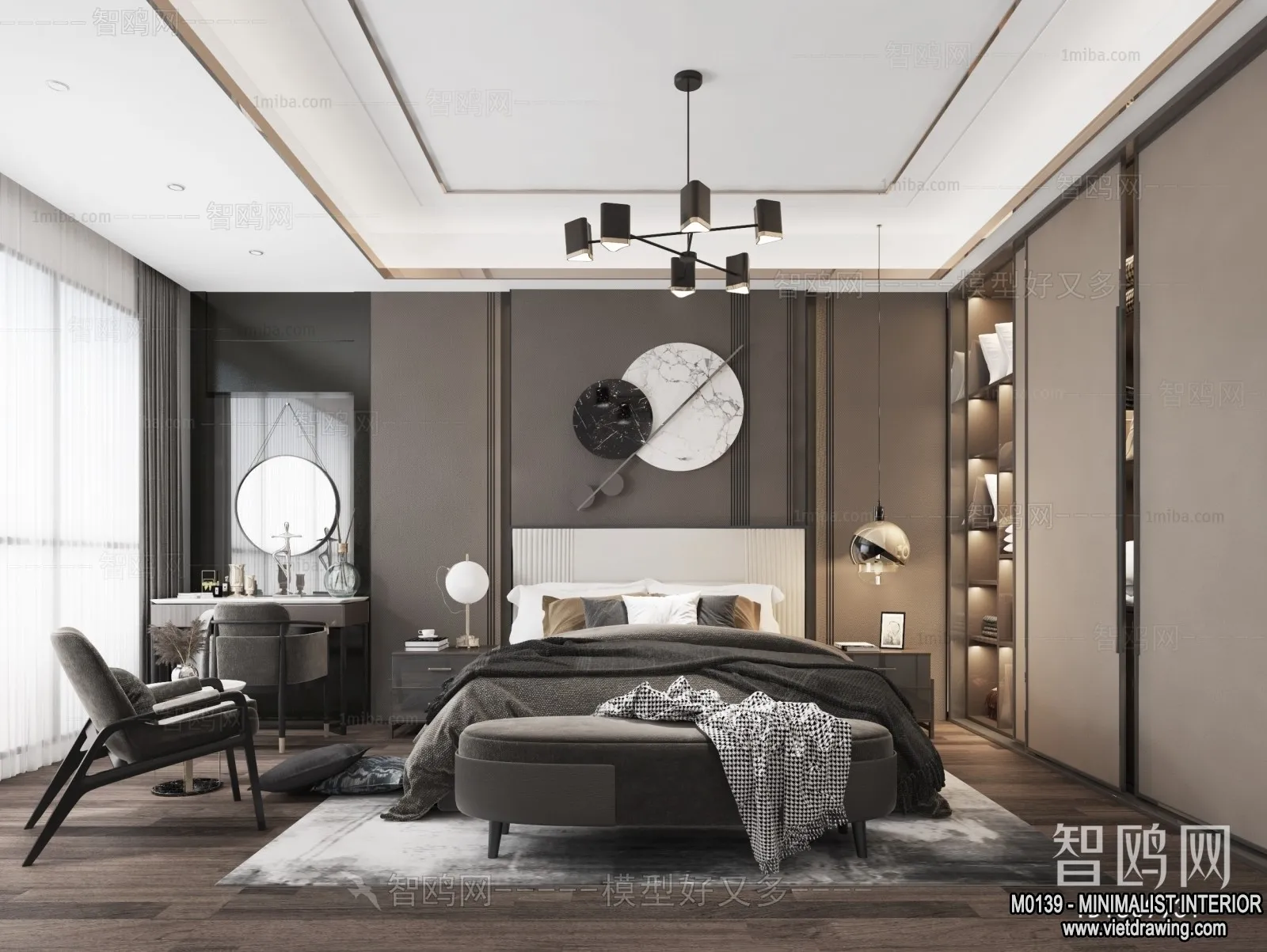 Bedroom – Minimalist Style – 3D Interior Scene – 024