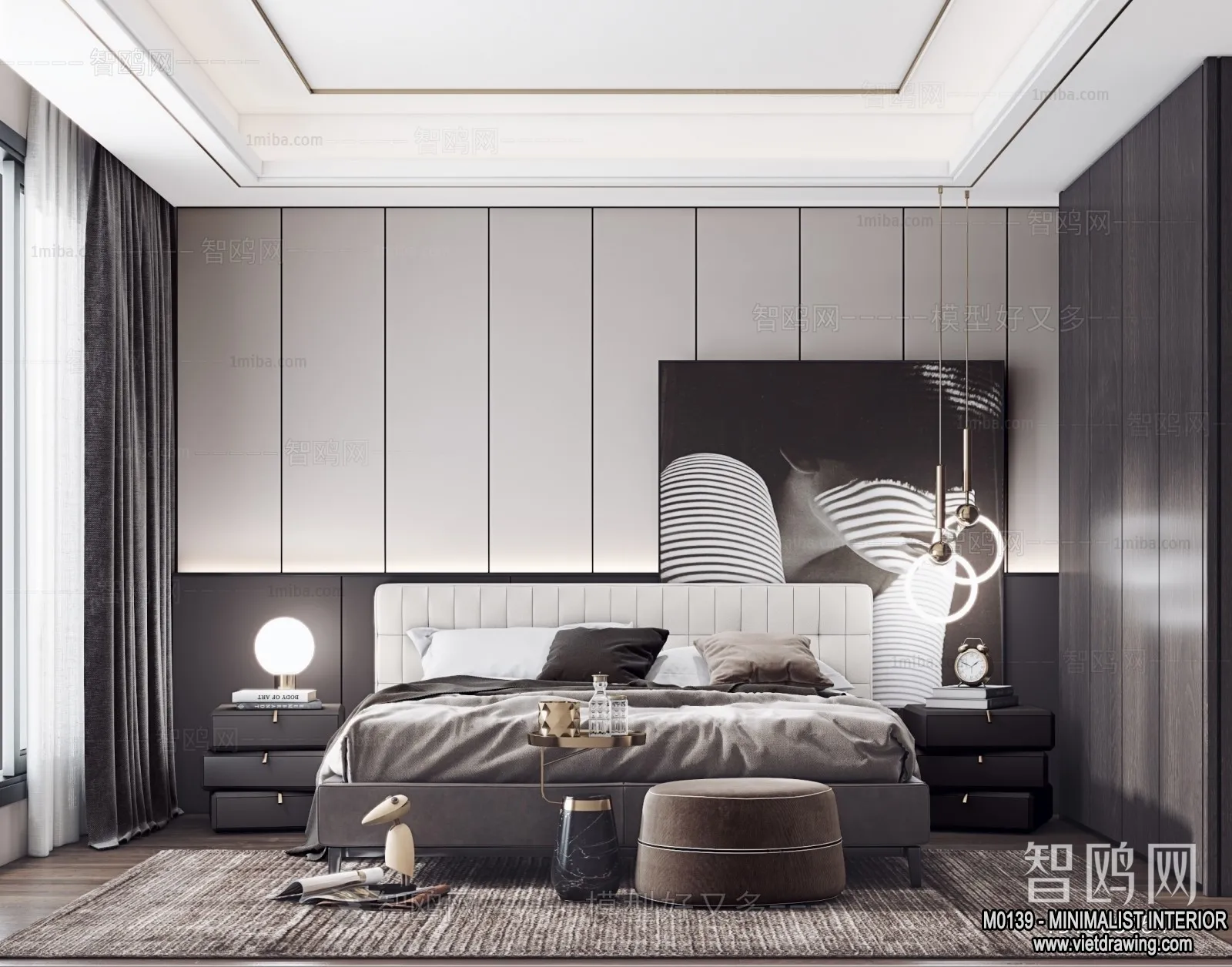 Bedroom – Minimalist Style – 3D Interior Scene – 030