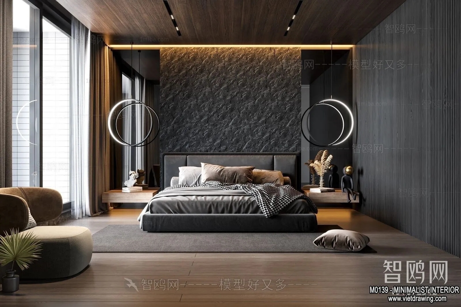 Bedroom – Minimalist Style – 3D Interior Scene – 037