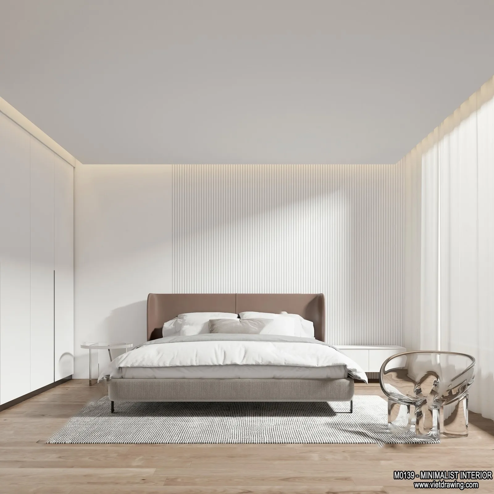 Bedroom – Minimalist Style – 3D Interior Scene – 042